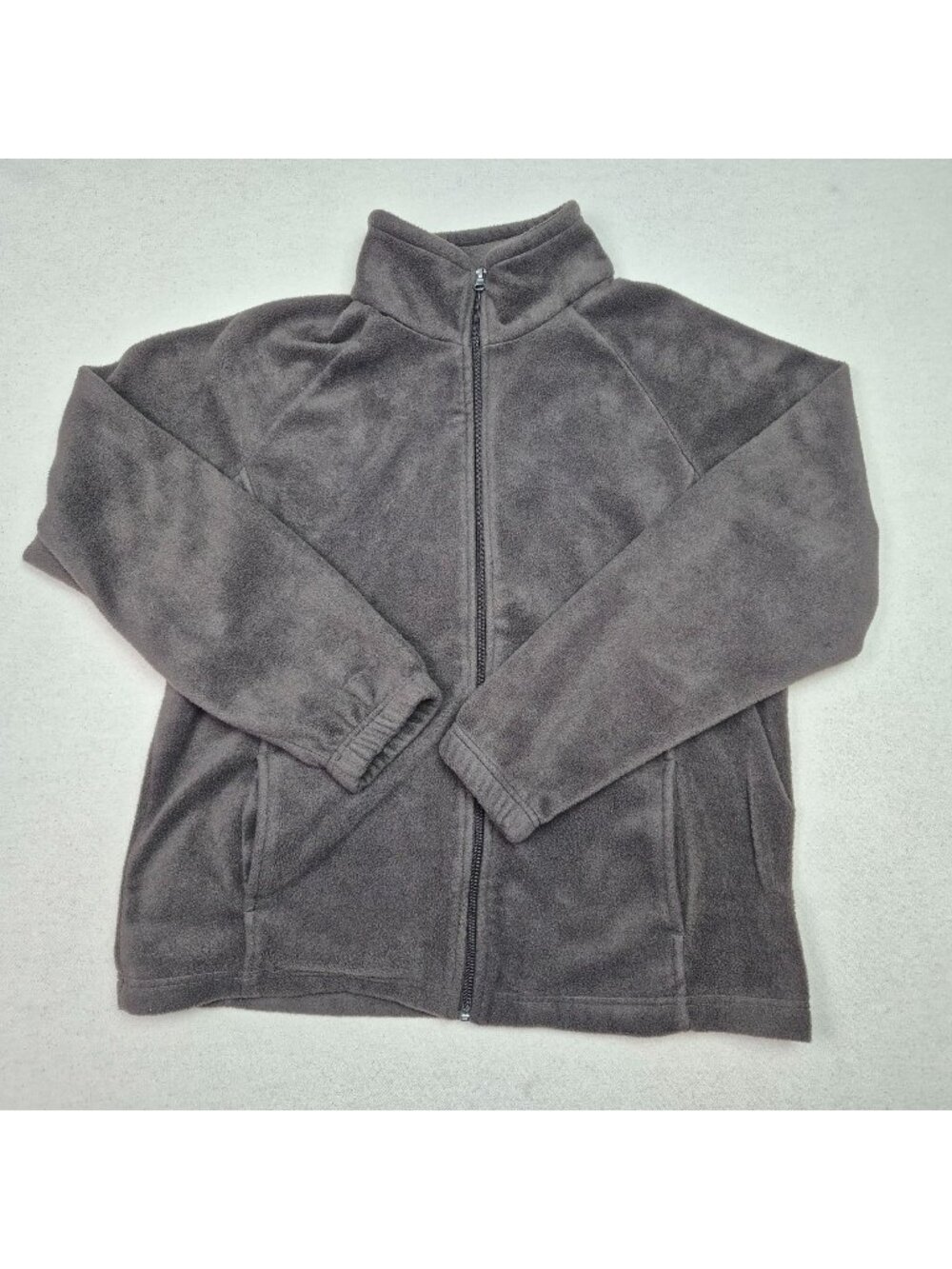 Blair 80's VTG Women's Brown Fleece Full Zip Pullover Sweater Jacket Sz L